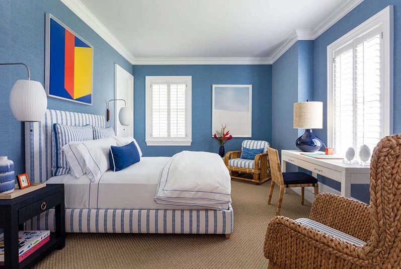 Kolor błękitny w sypialni - błękitna sypialnia